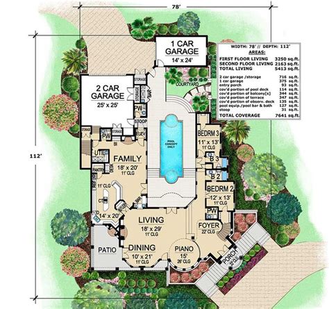 20+ Small House Plans With Central Courtyard – HomeDecorish