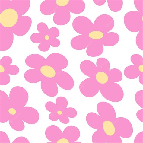 Premium Vector | Cute floral seamless pattern 90s Retro style Abstract flowers trendy Y2K ...