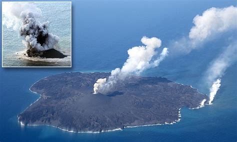 Volcanic island that first appeared two years ago has become TWELVE times bigger | Daily Mail Online