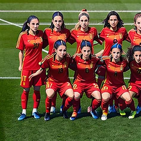 Premium AI Image | A Group Of Spanish Female Soccer Players Wearing A Red Jersey Celebrating ...