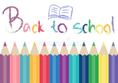 Crayons with Hand Drawn BACK TO SCHOOL Stock Vector - Illustration of back, drawing: 57346782