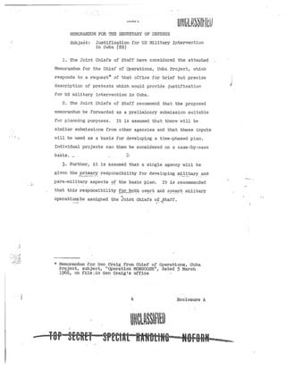 Declassified Doc; CIA Operation Northwoods and Operation Mongoose | PDF