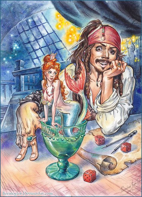 Pirates of the Caribbean Art. Captain Jack Sparrow and Mermaids. | Pirate art, Mermaid pictures ...