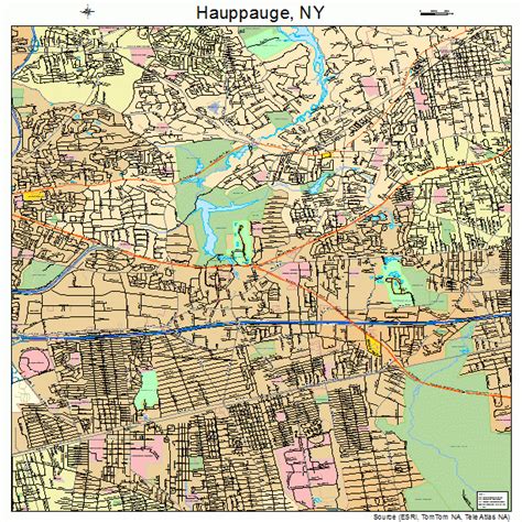 Hauppauge New York Street Map 3632732