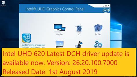 Intel UHD 620 Latest DCH driver Update - YouTube