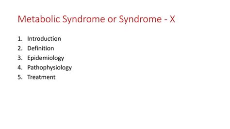 Metabolic syndrome & its complications