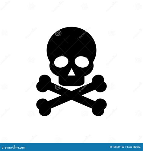 Skull And Bones Icon Isolated - PNG Royalty-Free Illustration ...