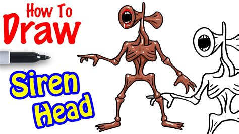 How to Draw Siren Head - YouTube