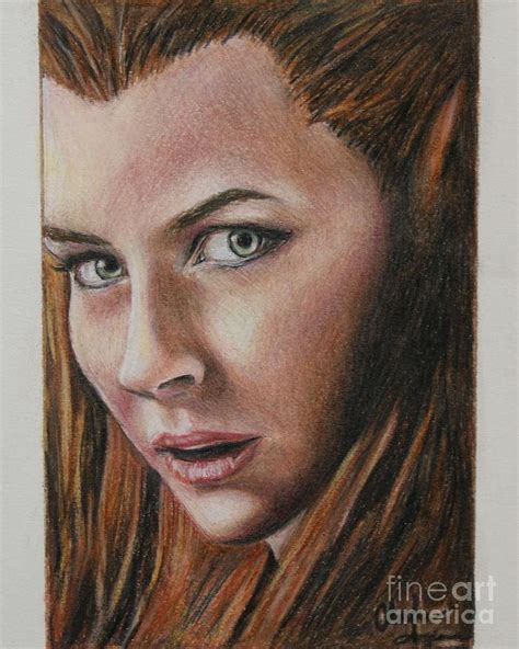 Tauriel / Evangeline Lilly Drawing by Christine Jepsen - Fine Art America