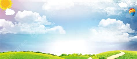 Blue Sky And White Clouds Beautiful Background Material, Grassland ...