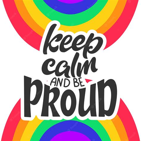 Premium Vector | Keep calm and be proud lgbt lettering quote pride poster concept with colorful ...