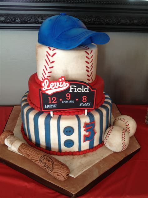 Amazing baseball cake made for our son! Baseball Birthday Cakes, Baseball Birthday Party, 1st ...