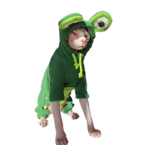 Costumes for Pet Cats | Cute Frog Cat Costume Hoodie for Sphynx