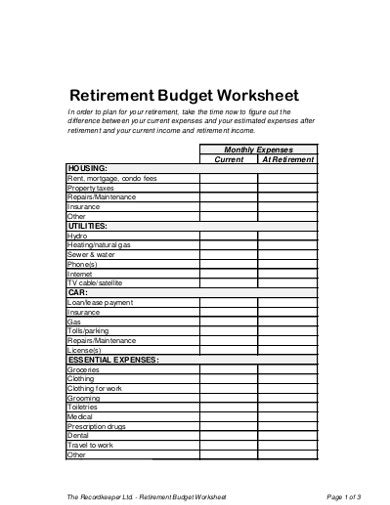 Retirement Budget - 10+ Examples, Format, Pdf