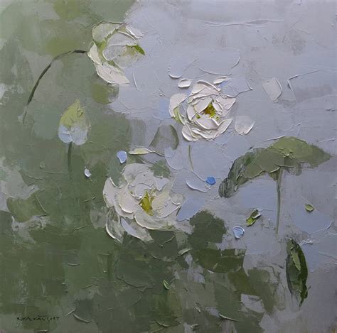 White Lotus Painting by artist Chu Van | Saatchi Art