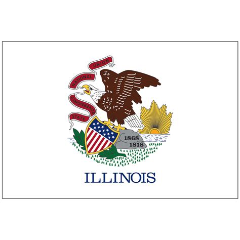 Illinois Flag on a Stick