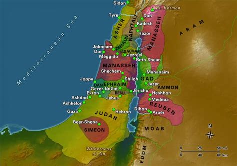 Twelve Tribes Map - Bible Odyssey