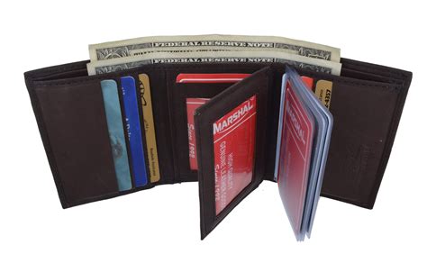 New Mens Trifold Leather Wallet Multi Pockets Classic Style Card ID 1107 CF | menswallet