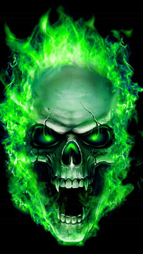 Green Fire Skull Wallpapers - Wallpaper Cave