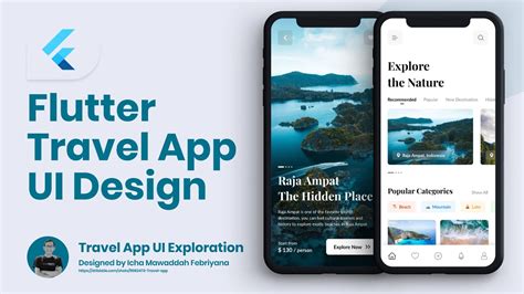 Flutter UI Tutorial - [ PART 1 ] Designing Travel App UI Design | UI Exploration Dribbble