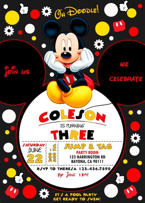 Mickey Mouse Birthday Party Invitation | Adorable Card