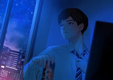 4K free download | Anime, Boy, Night, Starry Sky, HD wallpaper | Peakpx