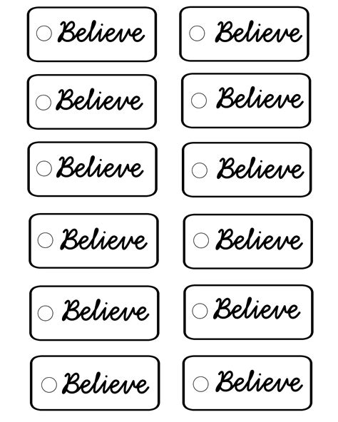 Free Printable Polar Express Bell Tags - Printable Word Searches