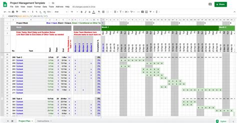 Google Sheets Project Tracker Template