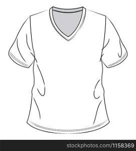 Blank white T-shirt template. Vector illustration. — Stockphotos.com
