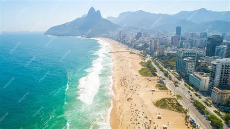 Premium Photo | Aerial image of Ipanema Beach in Rio de Janeiro. 4K.