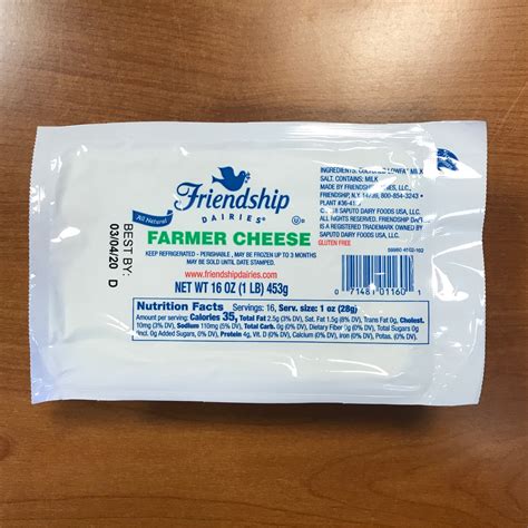 Friendship Dairies Farmer Cheese (1lb) | Teremok European Market