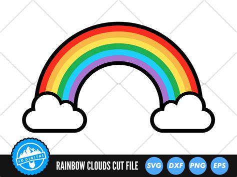 Rainbow Clouds SVG Files Rainbow SVG Cut Files Layered Rainbow Vector ...