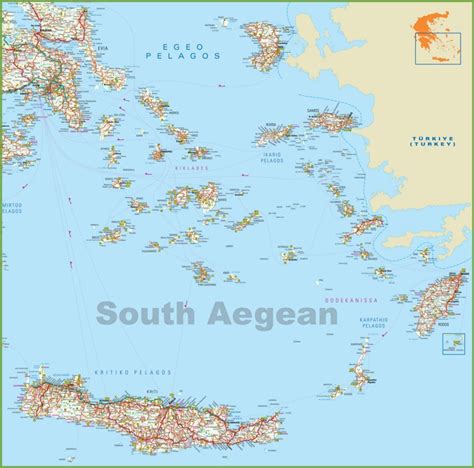 South Aegean Islands map - Ontheworldmap.com