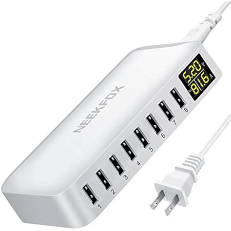 Charging Stations Multi USB Charger Station, NEEKFOX 8-Port With LCD ...