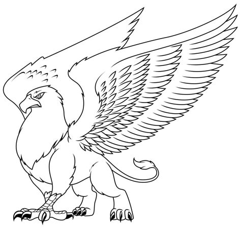 Griffin Line Art 14848458 Vector Art at Vecteezy