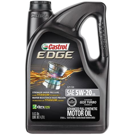 Castrol EDGE 5W-20 Advanced Full Synthetic Motor Oil, 5 QT - Walmart.com