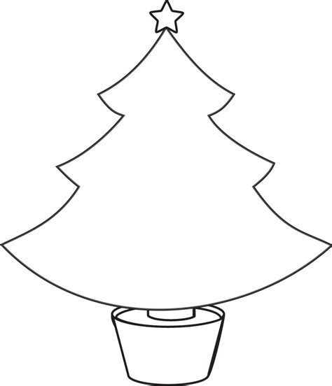 Christmas Tree Outline - Coloring Home