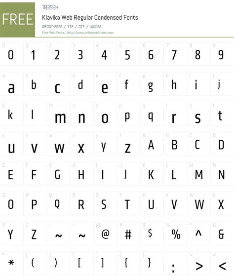 Klavika Web Regular Condensed 2.001 Fonts Free Download ...