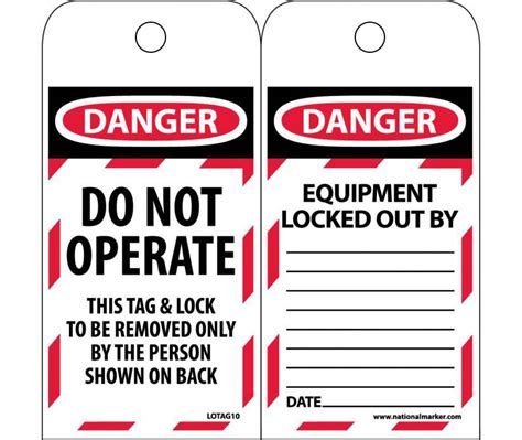 Lockout / Tagout Vinyl Tags - Pack of 25 - G & S Safety Products