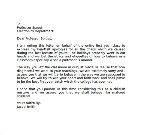 FREE 15+ Apology Letter to School Samples & Templates in PDF, Word