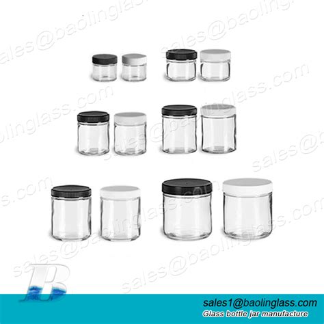 Clear Straight Sided Glass Jars with Plastic Lids (1oz 2oz 4oz 6oz 9oz ...