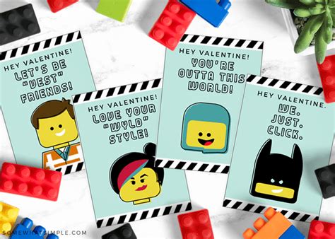 Lego Valentine Cards - Free Printable from Somewhat Simple