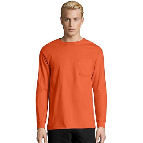 Hanes - Hanes Men's TAGLESS® Long-Sleeve T-Shirt with Pocket - 5596 ...