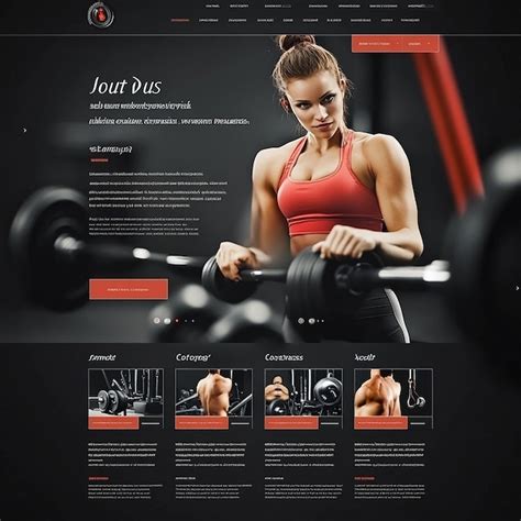 Design a sophisticated and professional website layout for a specialized gym | Premium AI ...