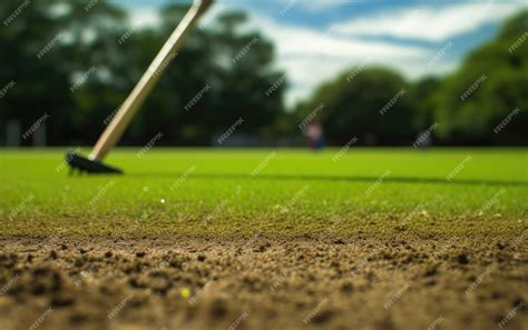 Premium Photo | Inspection and Cricket Pitch Preparation