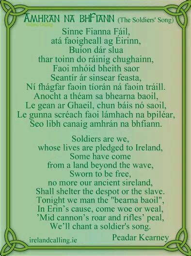 National Anthem | Irish songs, Irish national anthem, Irish gaelic language