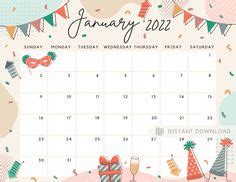 January 2023 Calendar Happy New Year Celebration Party - Etsy España ...