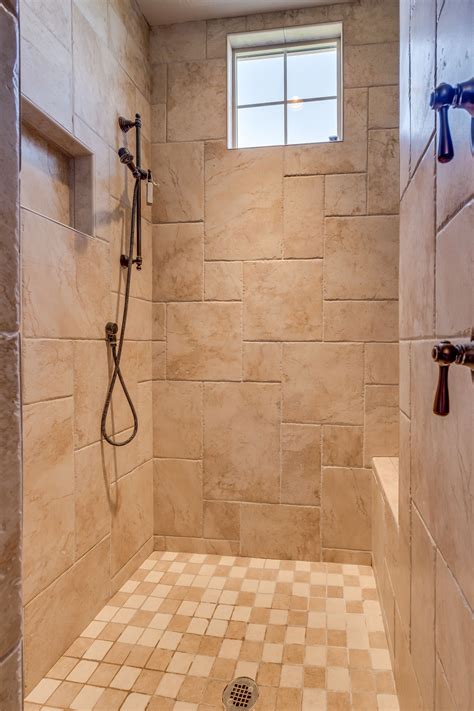 Walk-In Shower..different sizes of blocks. | Master shower, Walk in ...