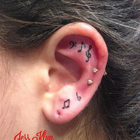 Music Notes Tattoos On Ear