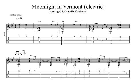 Moonlight in Vermont for guitar. Guitar sheet music and tabs.